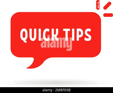 red speech bubble like quick tips Stock Vector