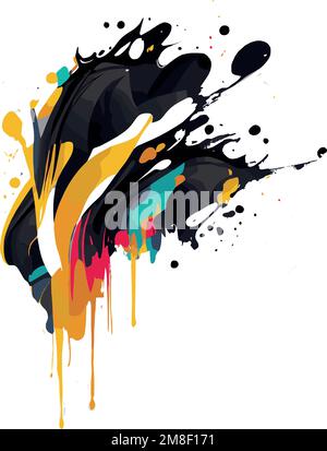 Smears, blots of colored paint on a white background, multicolored colors, rainbow - Vector illustration Stock Vector