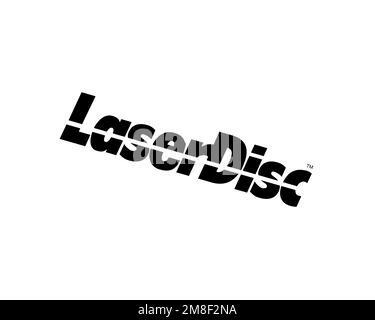 LaserDisc, rotated logo, white background B Stock Photo