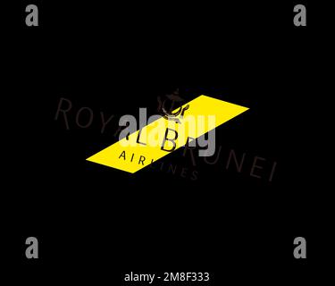 Royal Brunei Airline, Rotated Logo, Black Background B Stock Photo