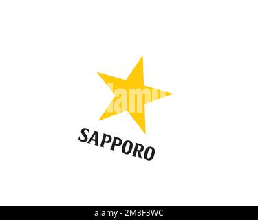 Sapporo Breweries, rotated logo, white background B Stock Photo