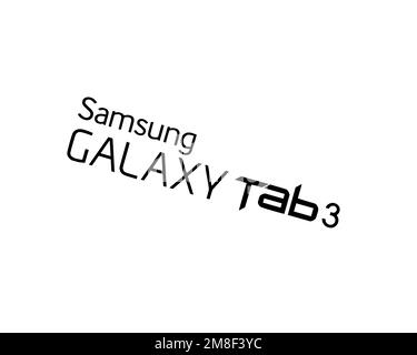 Samsung Galaxy Tab 3 Lite 7. 0, Rotated Logo, White Background B Stock Photo