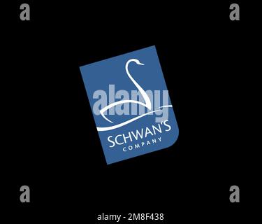 Schwan's Company, rotated logo, black background Stock Photo