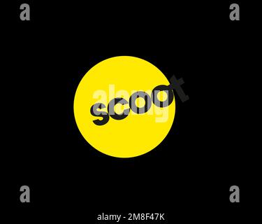 Scoot, rotated logo, black background B Stock Photo - Alamy