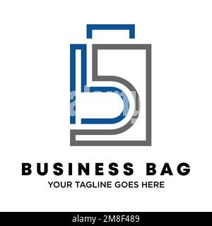 Letter or word BB or Double B font with line bag image graphic icon logo design abstract concept vector stock. symbol related to initial or shopping Stock Vector
