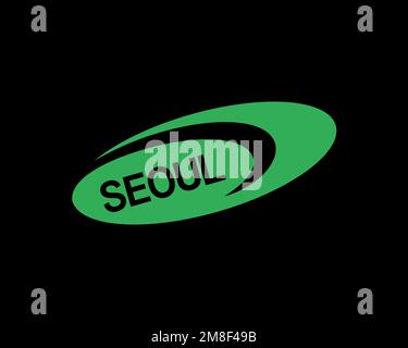 Seoul Semiconductor, rotated logo, black background Stock Photo