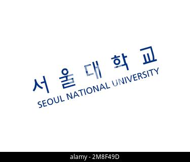 Seoul National University, rotated logo, white background Stock Photo