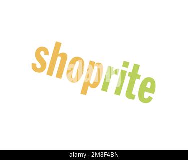 Shoprite Isle of Man, Rotated Logo, White Background B Stock Photo