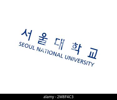 Seoul National University, rotated logo, white background B Stock Photo