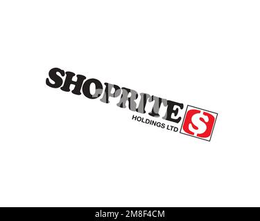 Shoprite South Africa, Rotated Logo, White Background B Stock Photo