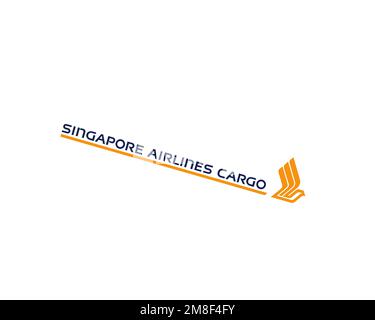 Singapore Airline, Cargo Singapore Airline, Cargo, Rotated Logo, White Background B Stock Photo