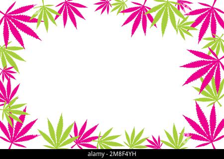 Green cannabis leafs frame with usable copy space in the middle Stock Vector
