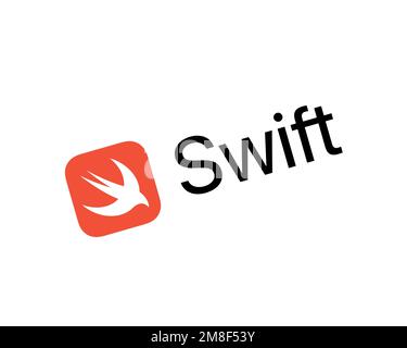 Swift programming language, rotated logo, white background B Stock ...