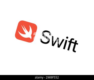 Swift programming language, rotated logo, white background Stock Photo ...