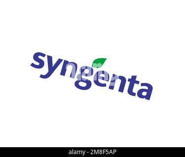 Syngenta, rotated logo, white background B Stock Photo