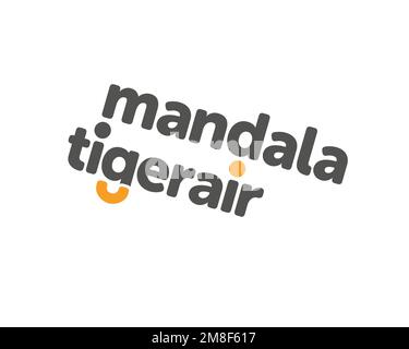 Tigerair Mandala, Rotated Logo, White Background B Stock Photo