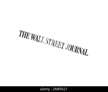 The Wall Street Journal, Rotated Logo, White Background B Stock Photo