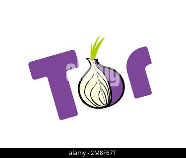 Tor anonymity network, rotated logo, white background Stock Photo