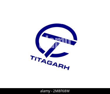 Titagarh Wagons, Rotated Logo, White Background B Stock Photo