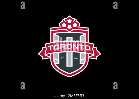 Toronto FC II, rotated logo, black background Stock Photo - Alamy