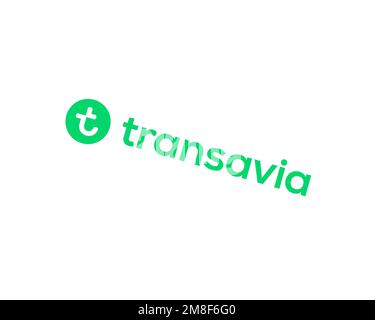 Transavia France, rotated logo, white background B Stock Photo