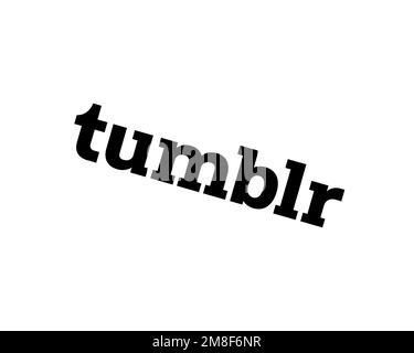 Tumblr, Rotated Logo, White Background B Stock Photo