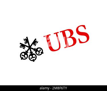 UBS, rotated logo, white background B Stock Photo - Alamy