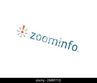 ZoomInfo, rotated logo, white background Stock Photo - Alamy