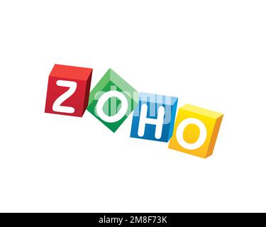Zoho Office Suite, rotated logo, white background B Stock Photo