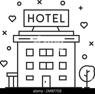 black thin line hotel simple icon Stock Vector