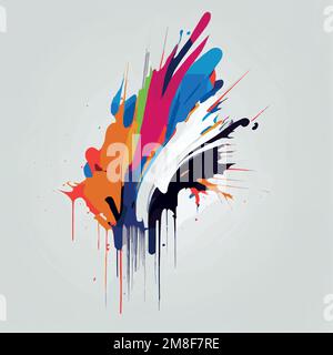 Smears, blots of colored paint on a white background, multicolored colors, rainbow - Vector illustration Stock Vector