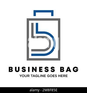 Letter or word BB or Double B font with line bag image graphic icon logo design abstract concept vector stock. symbol related to initial or shopping Stock Vector