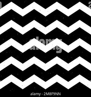 Grunge zigzag seamless pattern. Black and White chevron fabric texture. Abstract zig zag background. Repeating vector Stock Vector