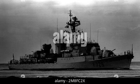 A Starboard Bow View Of The French Commandant Riviere Class Frigate 