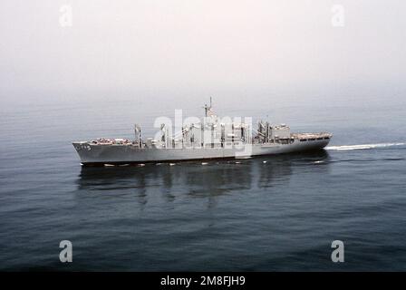 A port view of the combat stores ship USS CONCORD (AFS-5) underway off the Virginia Capes. Country: Atlantic Ocean (AOC) Stock Photo