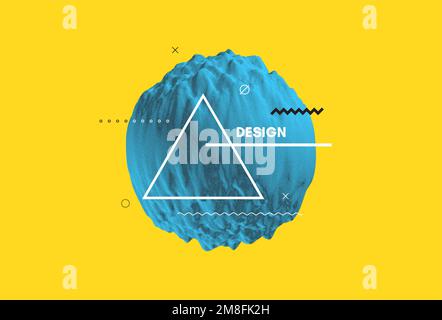 Sphere in dotwork style. Pointillism graphic. Dot stipple design. 3D vector illustration with dynamic effect. Template for banner, flyer, poster, cove Stock Vector