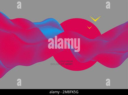 3D wavy background with dynamic effect. Abstract vector illustration for flyer, brochure, booklet and websites design. Stock Vector