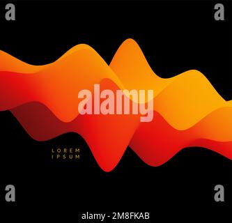 3D abstract wavy background with modern gradient colors. Motion sound wave. Vector illustration for banner, flyer, brochure, booklet, presentation or Stock Vector