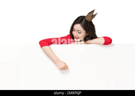 The red woman wearing a crown Stock Photo
