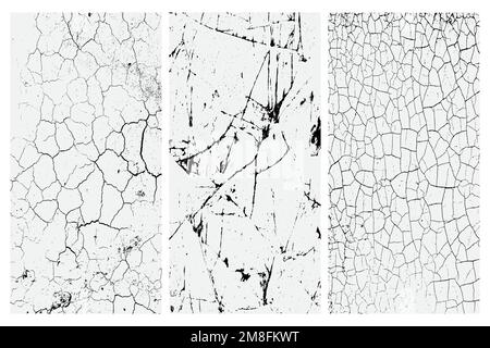 Texture of arid ground cracks and splashes of stains, black and white texture background EPS vector Stock Vector