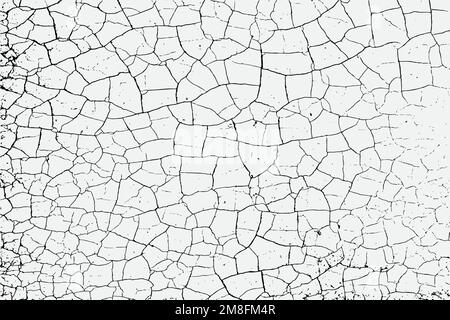 Texture of arid ground cracks and splashes of stains, black and white texture background EPS vector Stock Vector