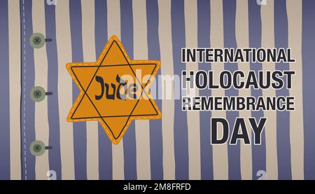 International Holocaust Remembrance Day. Day of Commemoration in Memory of the Victims of the Holocaust. January 27. Stock Vector