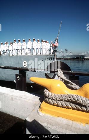 USS Lynde McCormick (DDG-8) decommissioning at San Diego 1991 Stock ...