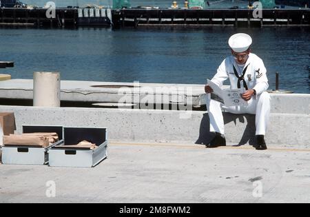 USS Lynde McCormick (DDG-8) decommissioning at San Diego 1991 Stock ...