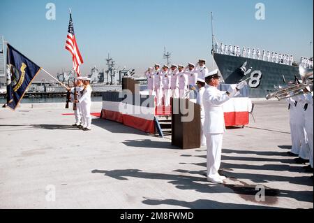 USS Lynde McCormick (DDG-8) decommissioning at San Diego 1991 Stock ...