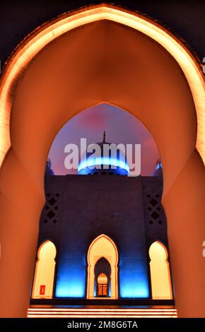 East gate of Sheikh Zayed mosque in Surakarta, Java, Indonesia. Stock Photo