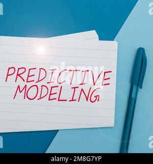 Sign displaying Predictive Modeling. Conceptual photo maintenance strategy driven by predictive analytics Stock Photo