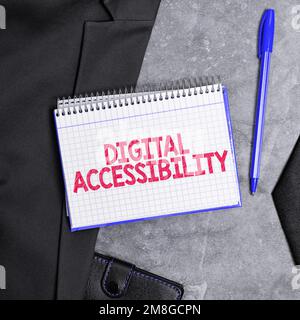 Text caption presenting Digital Accessibility, Business idea electronic technology that generates stores and processes data Stock Photo