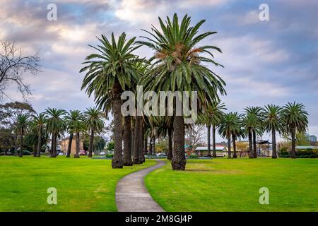 Walking path through the Edwards Park in Port Melbourne, Australia Stock Photo