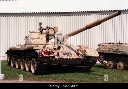 A foreign-built T-62A main battle tank, captured from Iraqi forces ...